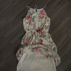 Beige Floral Dress